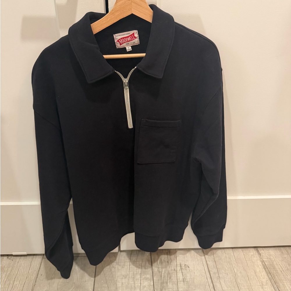 Madewell Men's Navy Quarter Zip Pullover